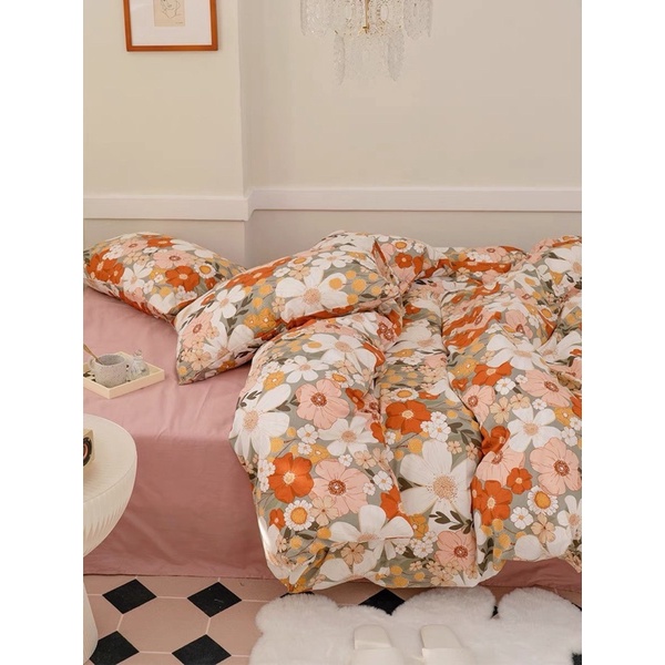 Bộ chăn ga Cotton Living Nhập Khẩu 100% cao cấp - Họa tiết đáng yêu