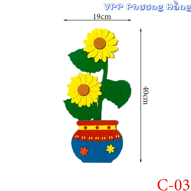Bình hoa xốp trang trí mầm non và phòng cho bé ( loại cao )