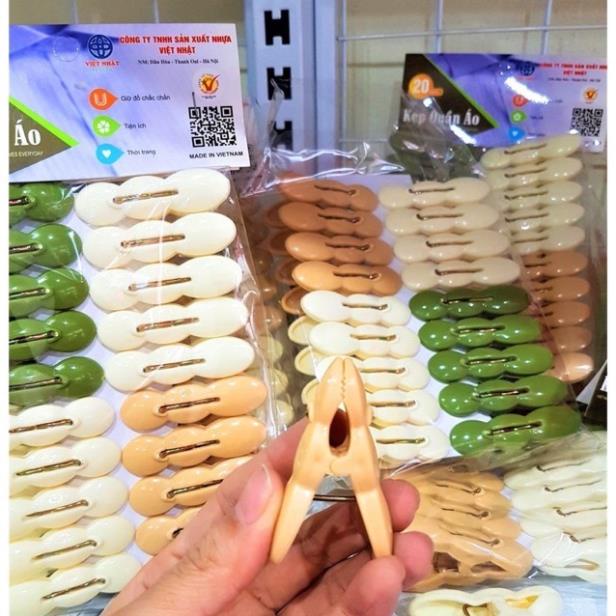 Set 20 chiếc kẹp quần áo, kẹp phơi đồ nhựa Việt Nhật