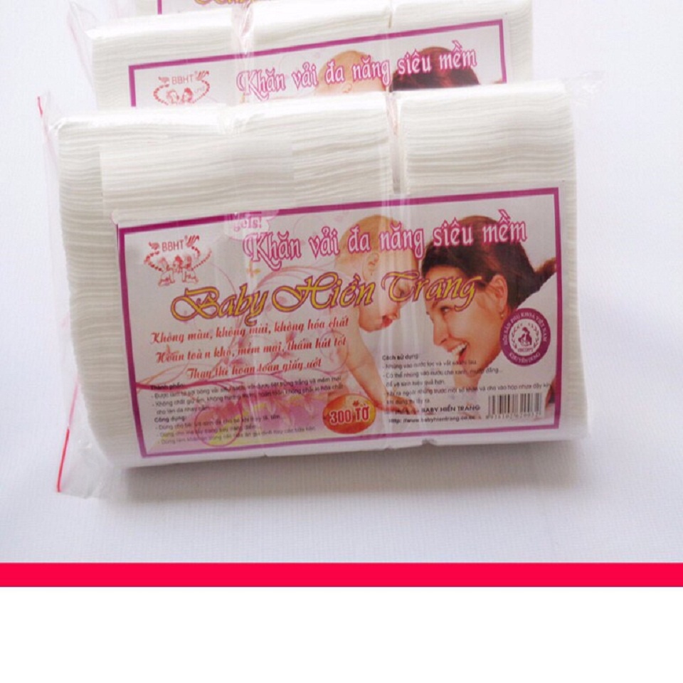 Khăn giấy khô đa năng Hiền trang, Sản phẩm chính hãng của Hiền trang baby, Cung cấp giá sỉ 1 bịch chỉ từ 17k