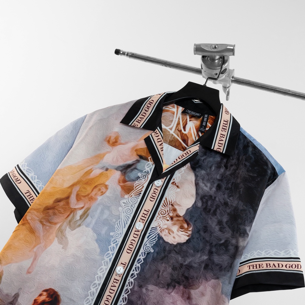 Áo sơ mi The Bad God White Horse cuban shirt