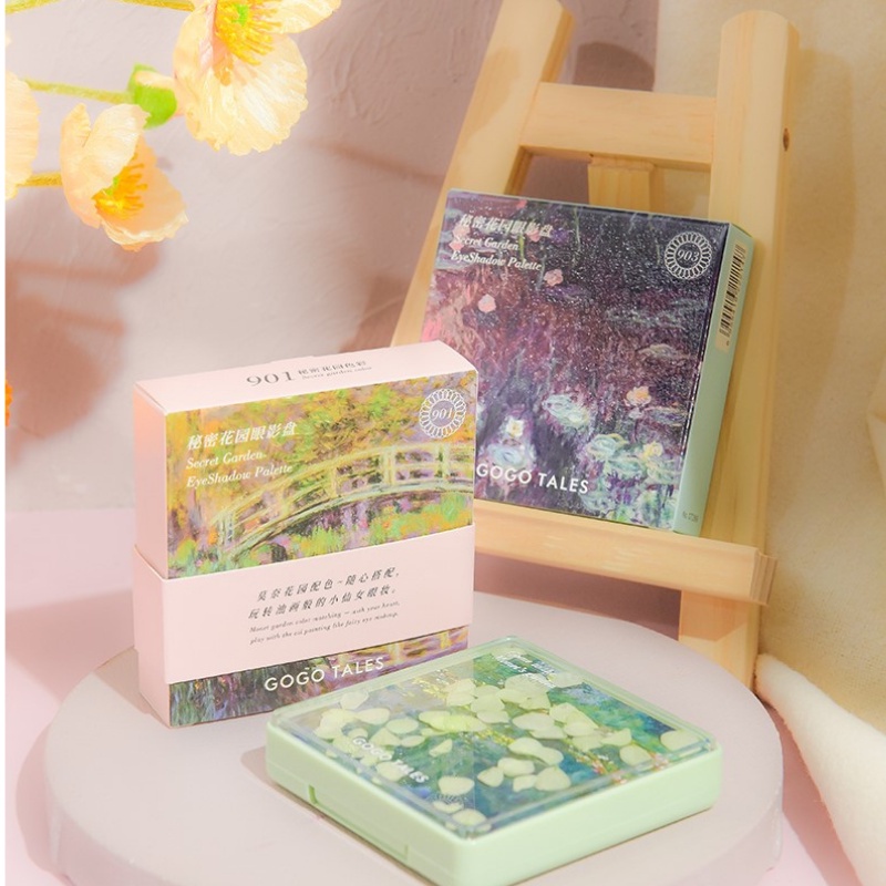 Bảng mắt Gogo tales 9 ô Monet Garden GT289 phấn mắt Gogotales hoa khô kèm gương mịn lì lâu trôi hàng chính hãng