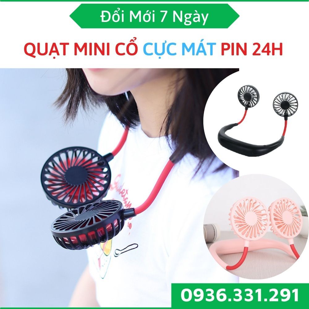 1 Lần Sạc Mát cả ngày - Quạt mini đeo cổ giá rẻ cho học sinh dây sạc pin dáng remax thể thao hàn quốc Kore Sport