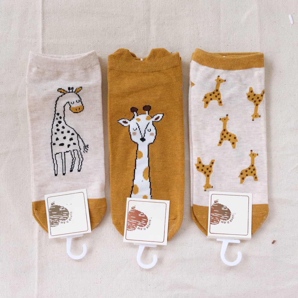 Vớ Ngắn Cổ Hình Hươu Hoạ Tiết Tất Ngắn Cổ Cotton Hoạ Tiết In Hình Dễ Thương Nhật Bản Hàn Quốc Ulzzang Hot Trend