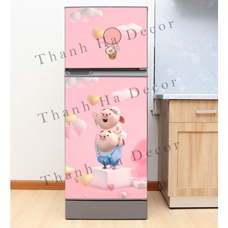 Decal dán Tủ Lạnh Pig 2022  chất liệu cao cấp