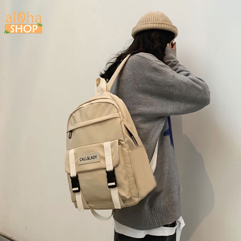 Balo - cặp sách Ulzzang Basic Calllady đi học, đi làm, du lịch, đựng laptop B084 Unisex nam nữ - al0ha Shop