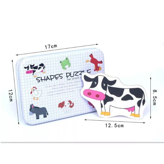 CHỌN HÌNH -Hộp Ghép hình 2 mảnh Shapes Puzzle khởi đầu cho bé