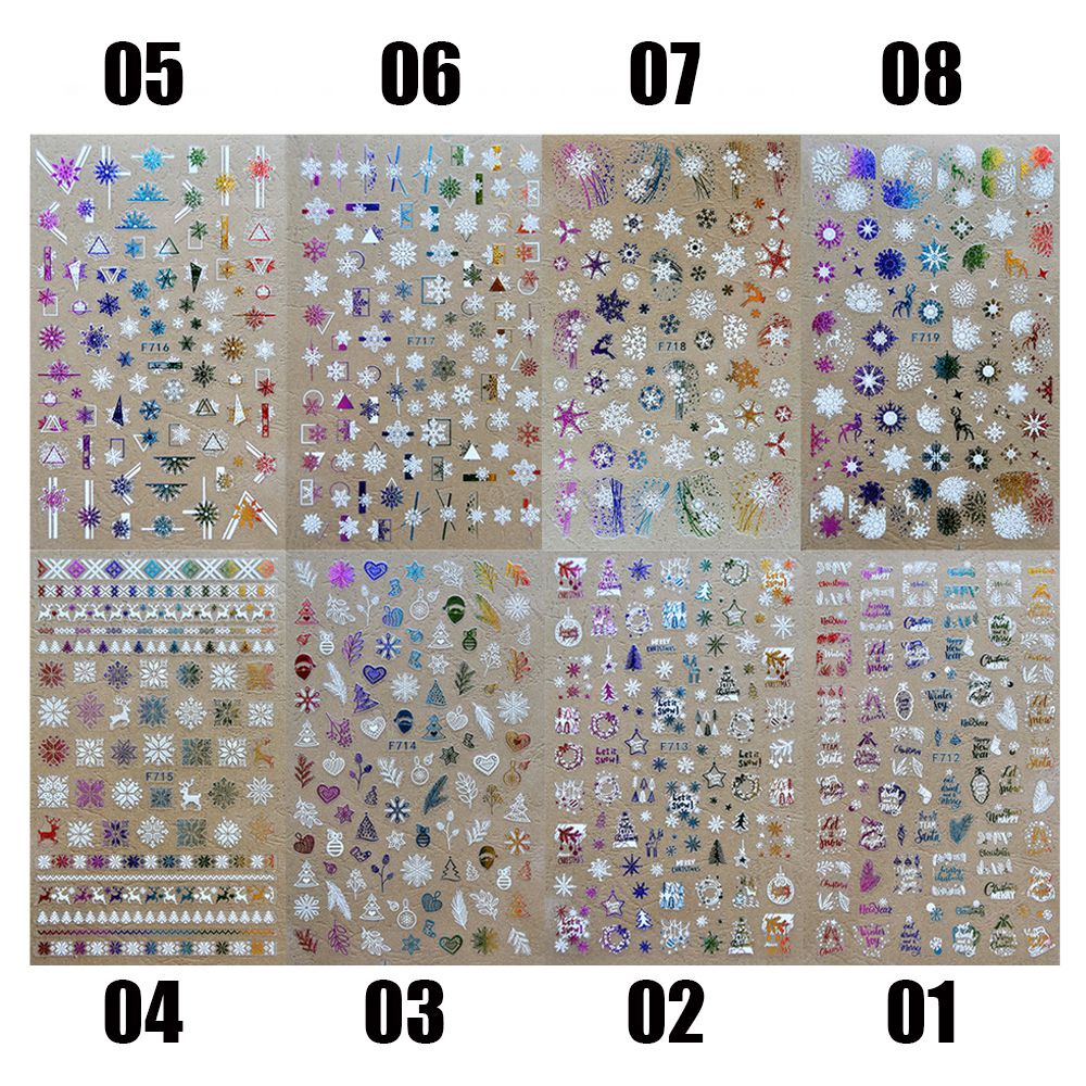 Đề Can Gel UV Hình Bông Tuyết 3D Trang Trí Móng Tay Nghệ Thuật DIY