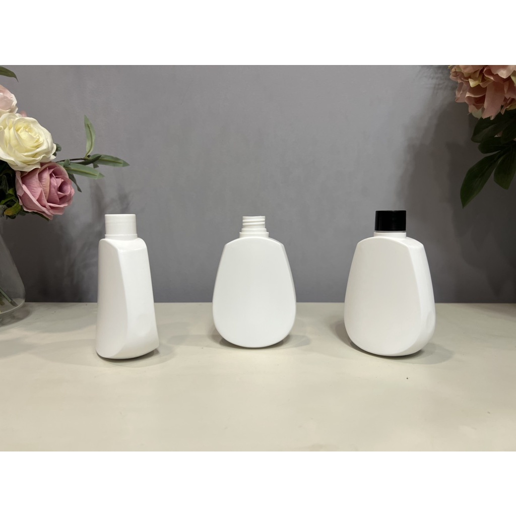 Chai Nhựa HDPE 200ml Trắng Sứ Chiết Mỹ Phẩm, Dung Dịch Dạng Lỏng, Dạng Đặc, Sữa Tắm, Dầu Gội