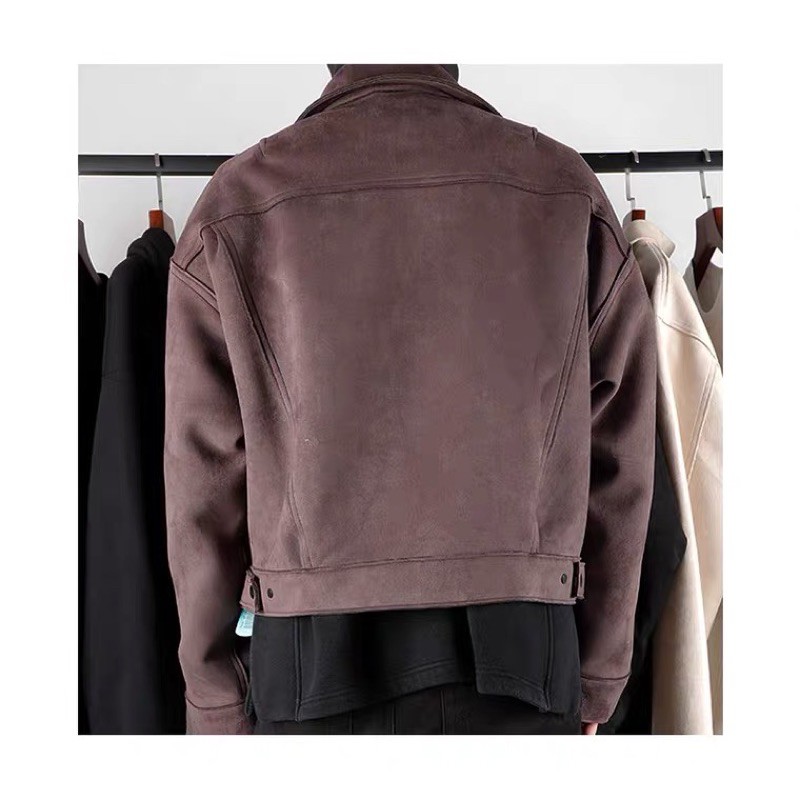 Áo khoác Da lộn Da bò thật Fog