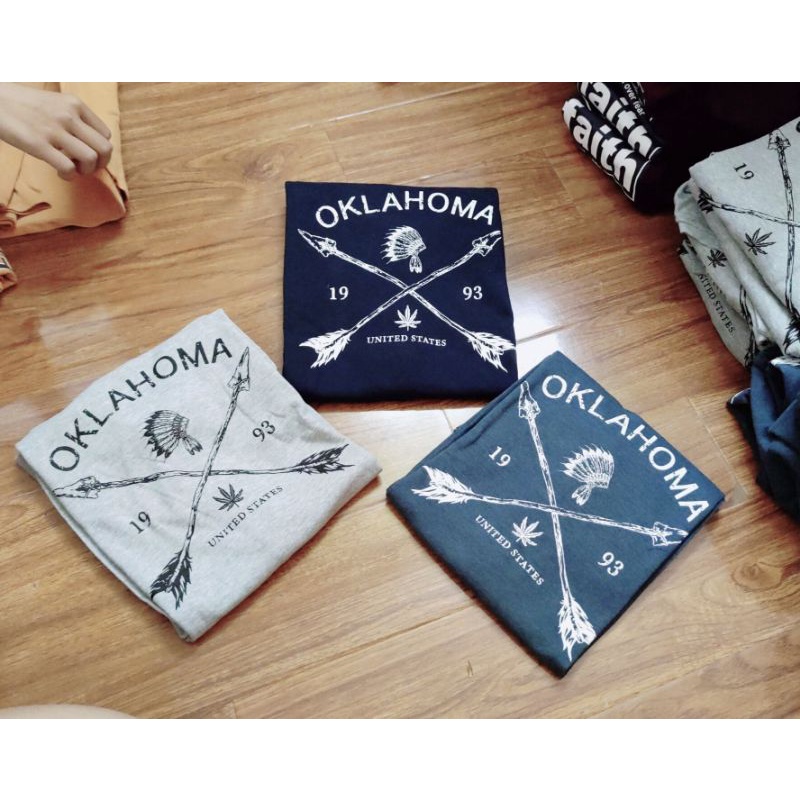 Áo thun nam Net men dài tay in OKLAHOMA