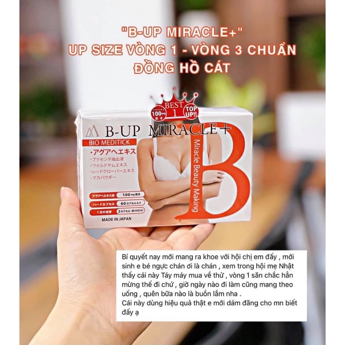 VIÊN UỐNG B-UP NHẬT BẢN  GIÚP SĂN CHẮC NỞ NGỰC VÀ MÔNG HỘP 60 VIÊN