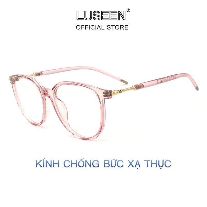 Mắt Kính Chống Ánh Sáng Xanh LUSEEN AG8809 Gọng Kính TR Tròn Chất Liệu Nhựa Dẻo Phụ Kiện Thời Trang Nữ AG8809