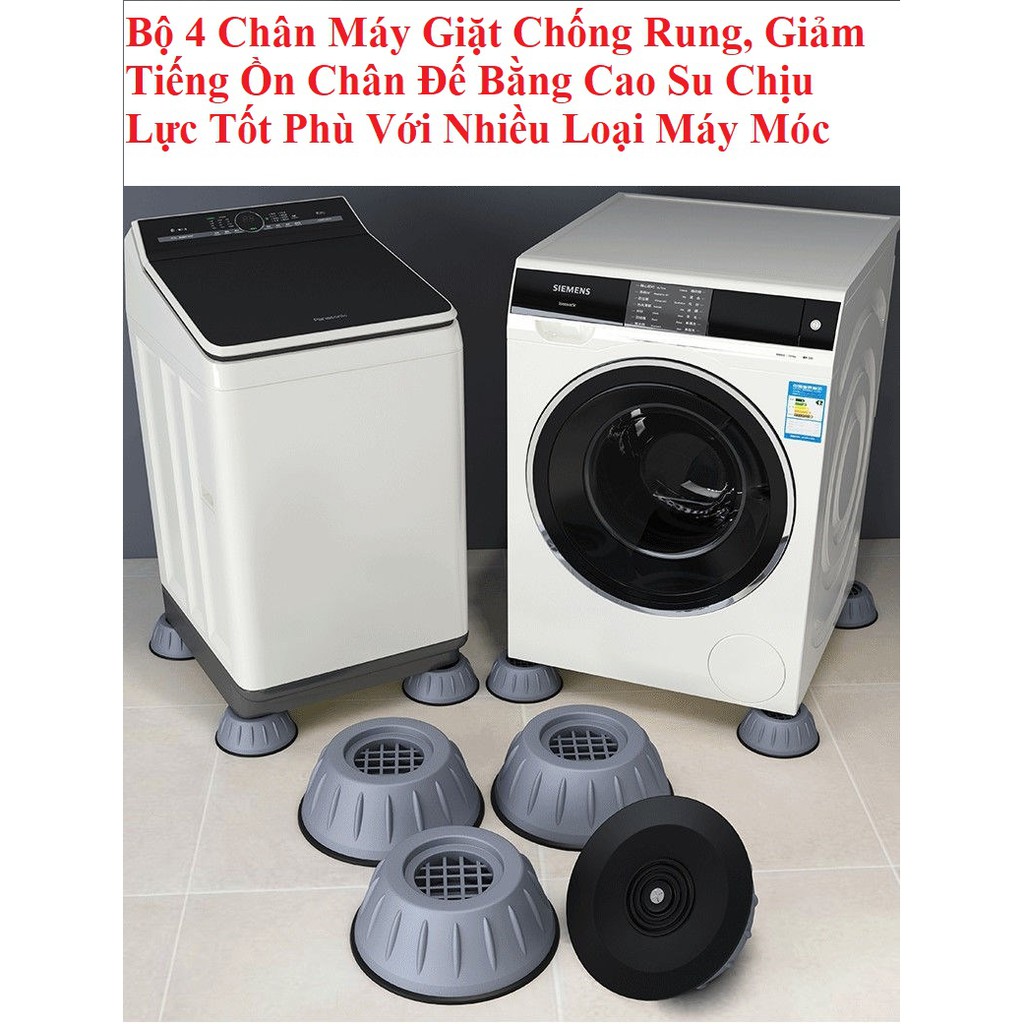 (Loại To) Bộ 4 Chân Máy Giặt Chống Rung, Giảm Tiếng Ồn Chân Đế Bằng Cao Su Chịu Lực Tốt Phù Với Nhiều Loại Máy Móc