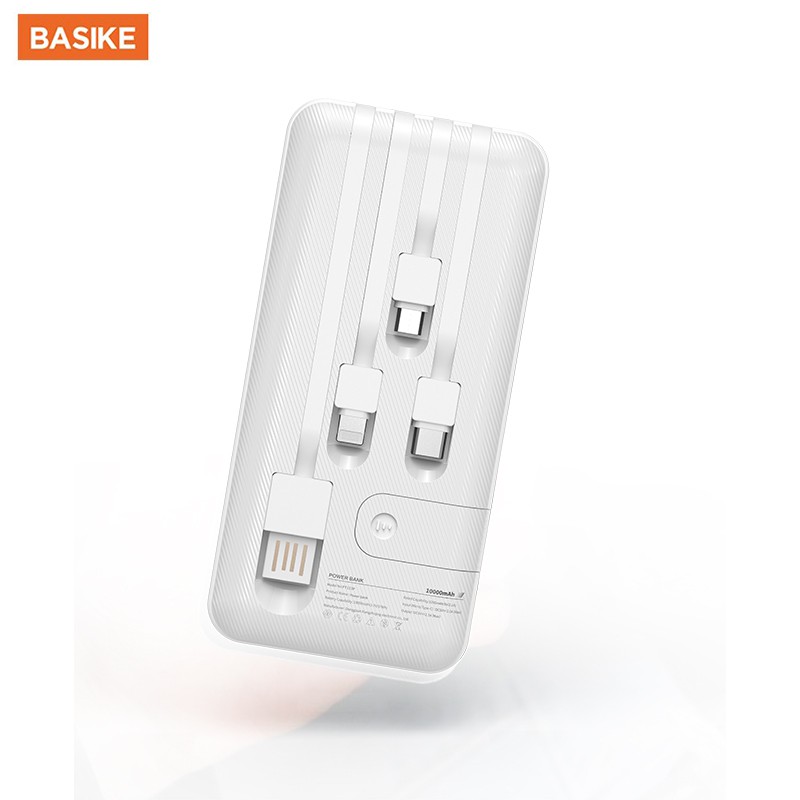 Sạc Dự Phòng 10000mAh BASIKE-PT113P  màn hình kĩ thuật số Xây trong cáp sạc Cùng ngày giao hàng