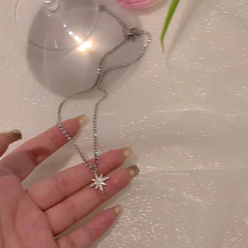 Dây Chuyền Mặt Hình Bát Giác Đính Đá Độc Đáo Thời Trang Nhật Hàn