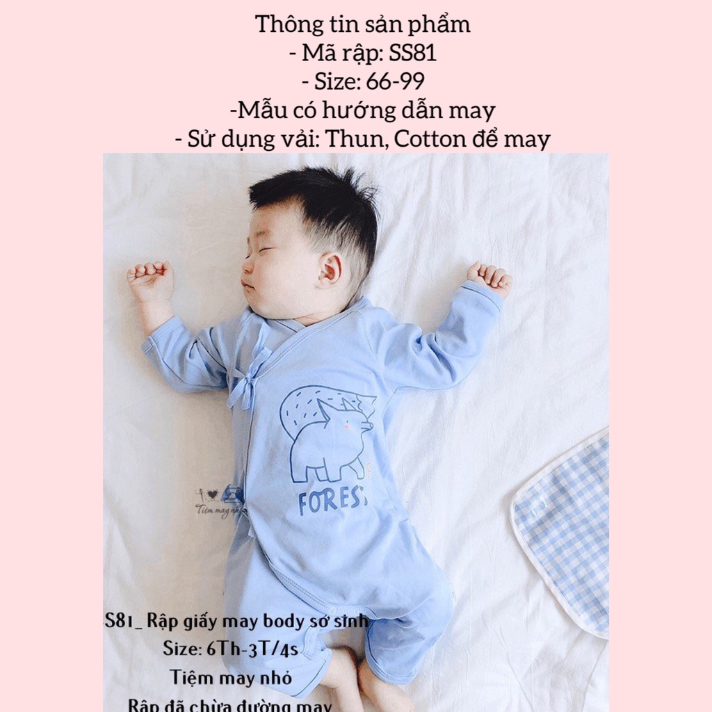 Rập giấy may body dài tay cho bé_SS81