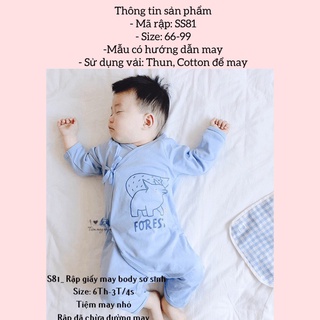 Rập giấy may body dài tay cho bé_SS81