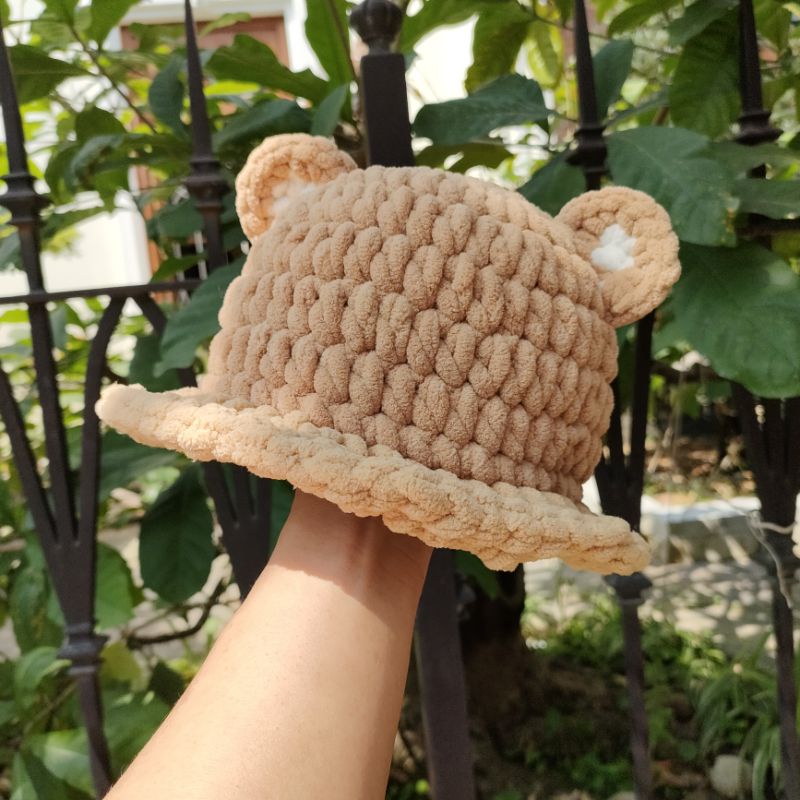 Nón len tai gấu cho bé