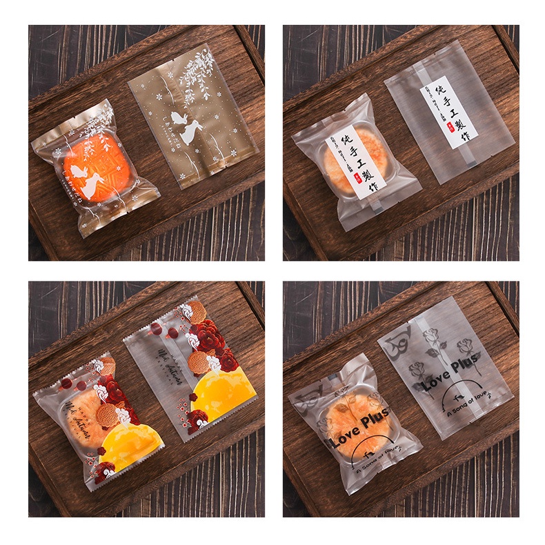 100 Túi Đựng Bánh Kẹo, Bao Bì Đựng Trà, Bánh Kẹo Họa Tiết Thỏ Nâu- VUA BAO BÌ