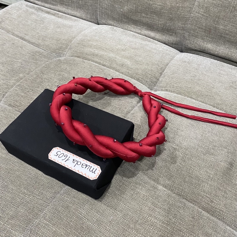 Vấn xoắn đính pha lê, Mấn lụa cao cấp đính pha lê, Vấn áo dài