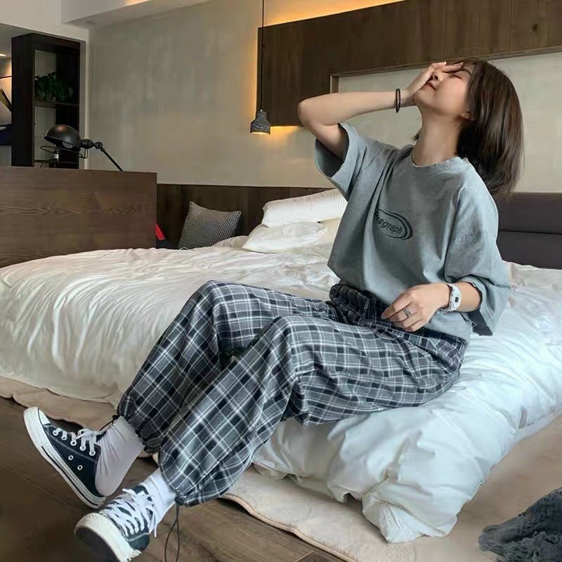 bộ quần kẻ UZZULANG ⚡️FREESHIP EXTRA⚡️phom hotren chuẩn ảnh xịn mịn