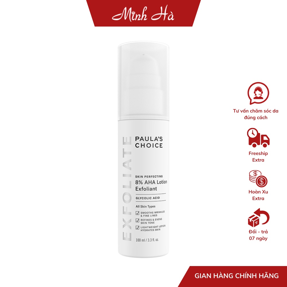 Tẩy da chết hóa học dịu nhẹ Paula's Choice Skin Perfecting 8% AHA Lotion Exfoliant 100ml - 2060