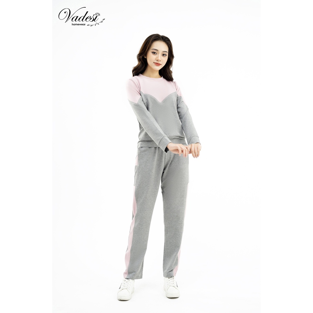 Bộ Đồ Thu Đông Nữ VADESI Chất Nỉ Cotton Set Dáng Thể Thao Cao Cấp Phối Sang Trọng Trẻ Trung Năng Động