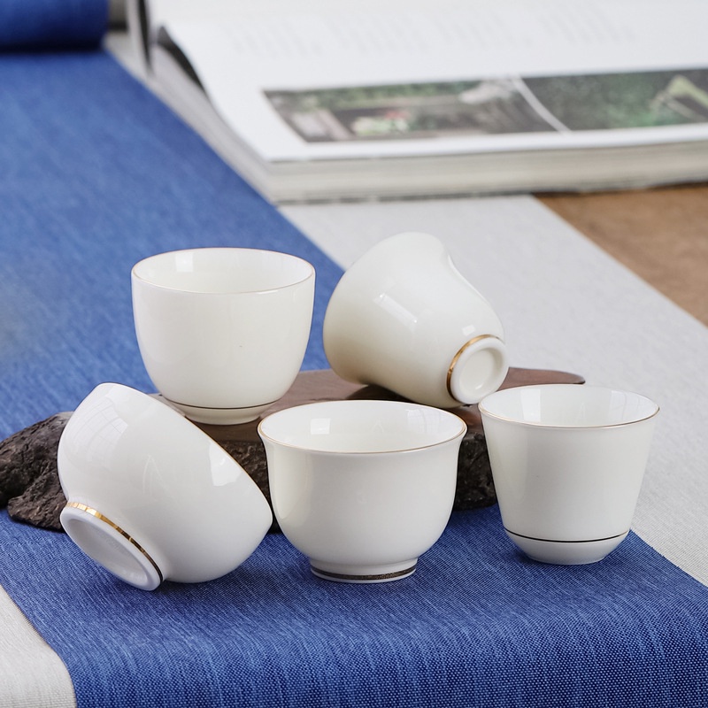 Chén Uống Trà Sứ Bạch Định Thấu Quang Cảnh Đức Trấn