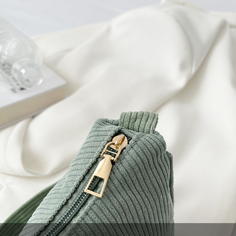 Yoioi Túi Xách Đeo Dưới Cánh Tay Bằng Vải Nhung Kẻ Sọc Cổ Điển Cho Công Sở