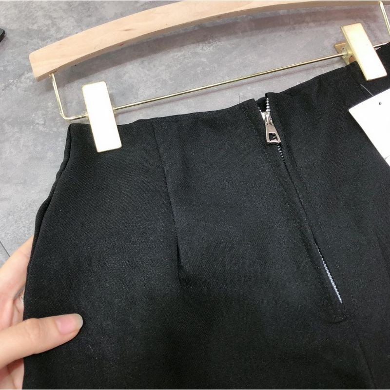 Quần short nữ khóa trước cạp cao tôn dáng, chất vải tuyết mưa công sở full size S-XL, phù hợp người đi làm, học sinh