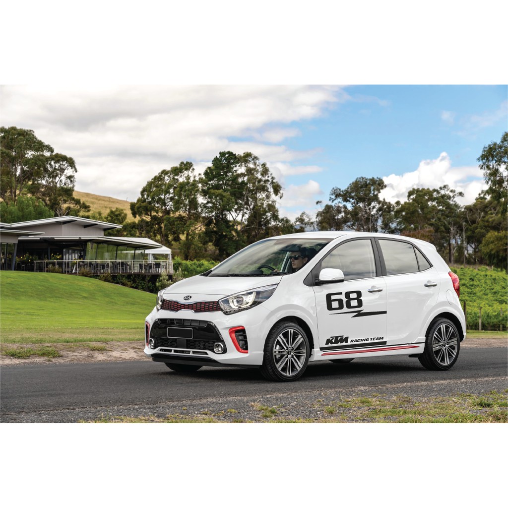 Tem xe Kia morning dán 2 bên sườn - tem xe ô tô giá rẻ hà nội