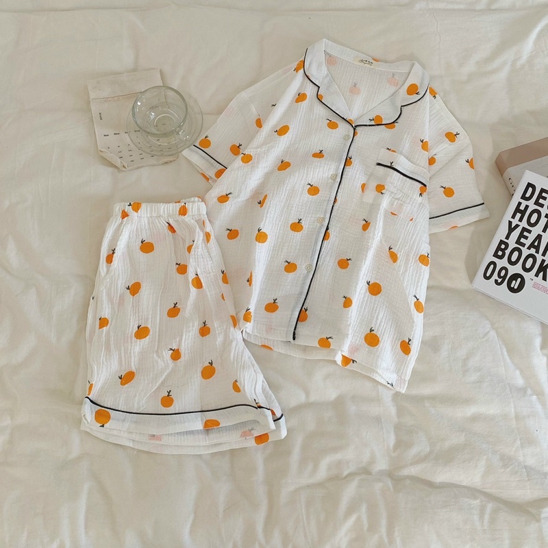 Bộ đồ ngủ pijama nữ ngắn tay chất xô đũi in hình dễ thương - The Sweater Weather | BigBuy360 - bigbuy360.vn