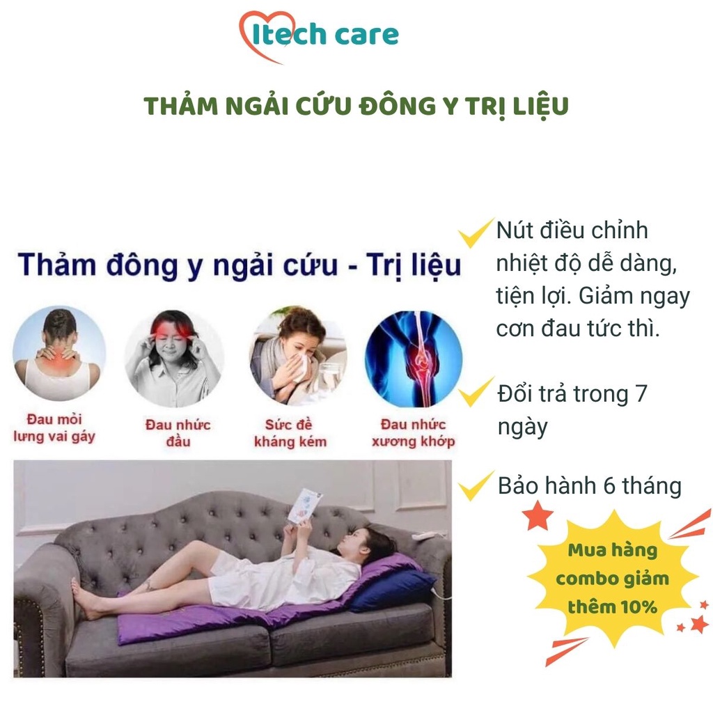 Thảm ngải cứu thảo dược sưởi nóng giảm đau thư giãn cơ xương khớp hiệu quả