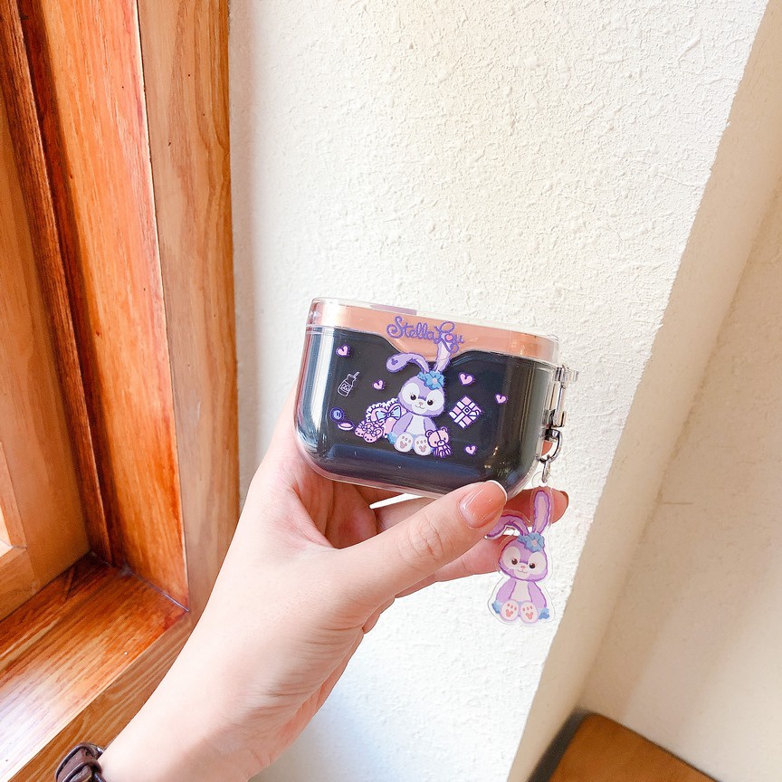 Vỏ Bảo Vệ Hộp Sạc Tai Nghe Sony WF-1000 XM3 Trong Suốt Họa Tiết Thỏ Tím Dễ Thương