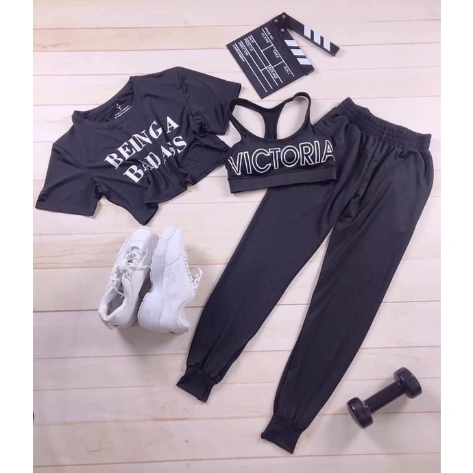 Set Jogger Tập Thể Thao Hot Trend , quần dài form rộng có túi 2 bên tập gym yoga