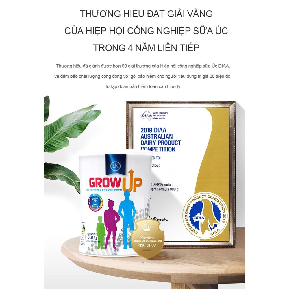 Sữa Bột Hoàng Gia Úc Royal Ausnz Grow Up  phát triển chiều cao giai đoạn vàng 3-14 tuổi