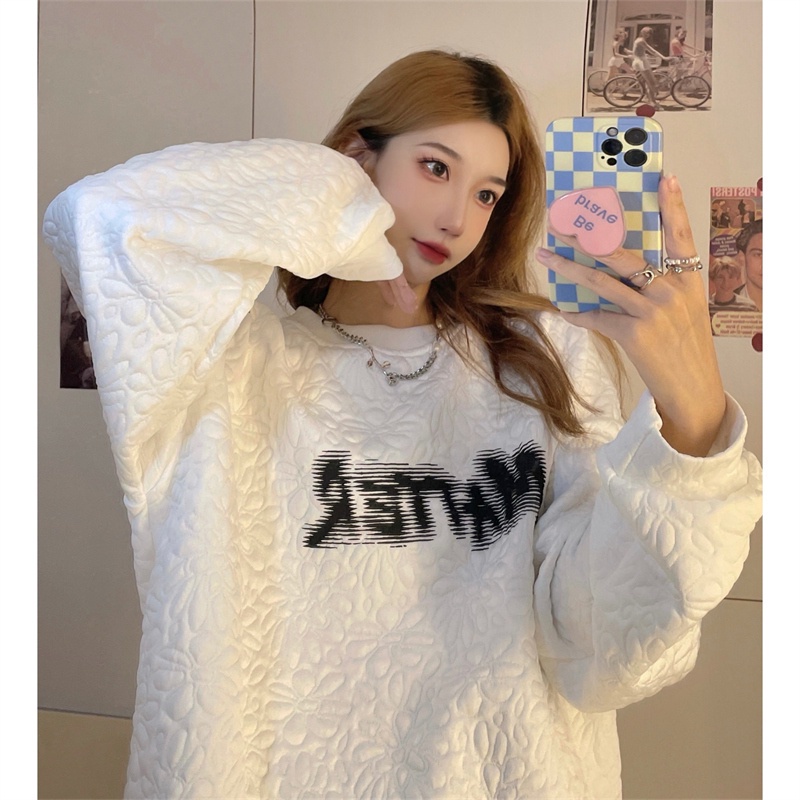 SUXI Áo sweater dáng rộng phong cách mùa thu thanh lịch dành cho nữ
