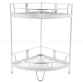 Kệ Góc 20cm 2 Tầng Inox 304 Có Chân Đứng