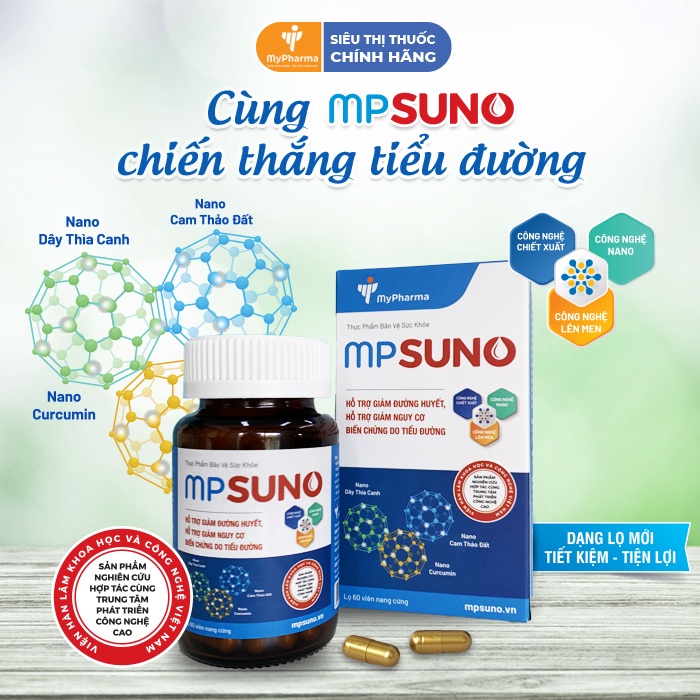Viên TIỂU ĐƯỜNG nano dây thìa canh MPsuno, hỗ trợ tăng bài tiết Insulin, ổn định đường huyết, ngăn ngừa biến chứng 60v