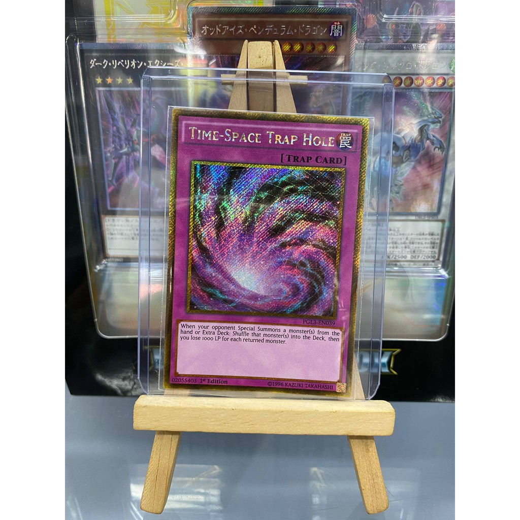 [ Dưa Hấu Yugioh] Lá bài thẻ bài Time Space Trap Hole – Gold Secret Rare - Tặng bọc bài nhựa bảo quản