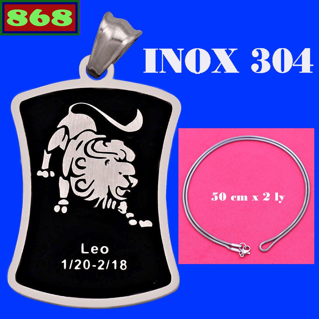 Vòng cổ inox rắn cung Hải Sư inox VIRCHST