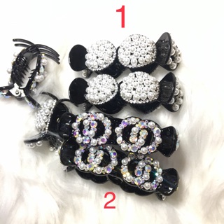 Kẹp gấp tóc càng cua đính hạt nhân tạo 3 răng, 5 răng