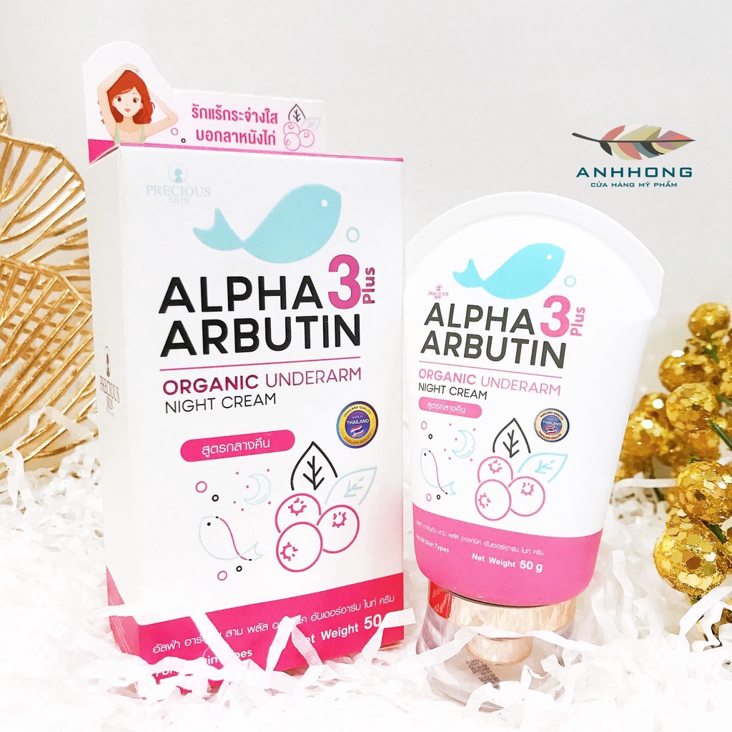 Kem dưỡng trắng giảm thâm nách Precious Skin Alpha Arbutin Organic Underarm Whitening Cream 50g