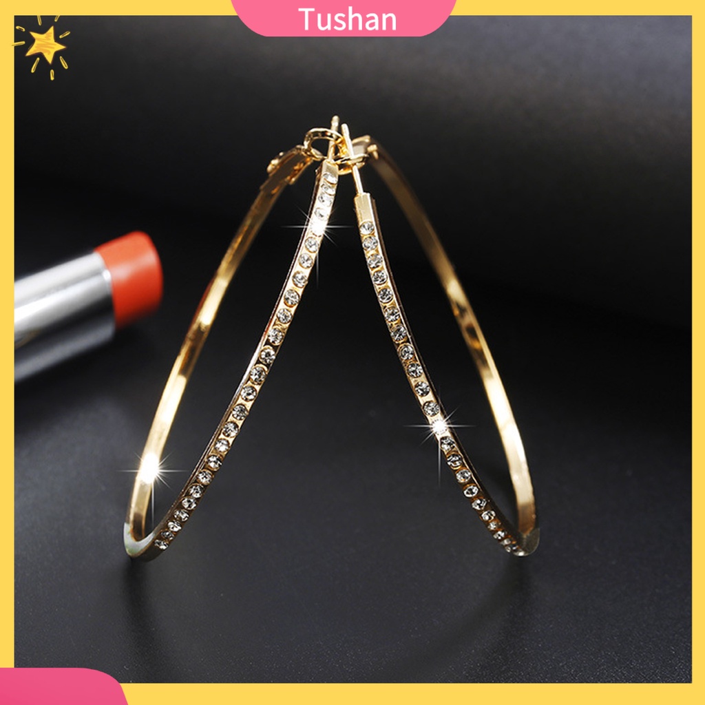 [Ts] Khuyên tai dạng vòng phong cách hip hop dành cho nữ khi đi mua sắm