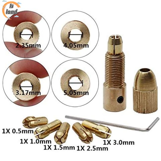 Bộ Đầu Kẹp Mũi Khoan Mini Bằng Đồng Cho Máy Khoan Điện Chế Tác Gỗ