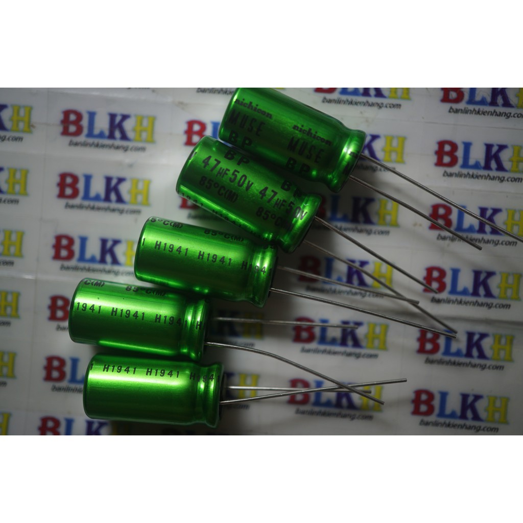 2 Tụ âm thanh HIFI không phân cực 50V 47uF 85 độ 10x20mm chính hãng Nichicon Muse BP