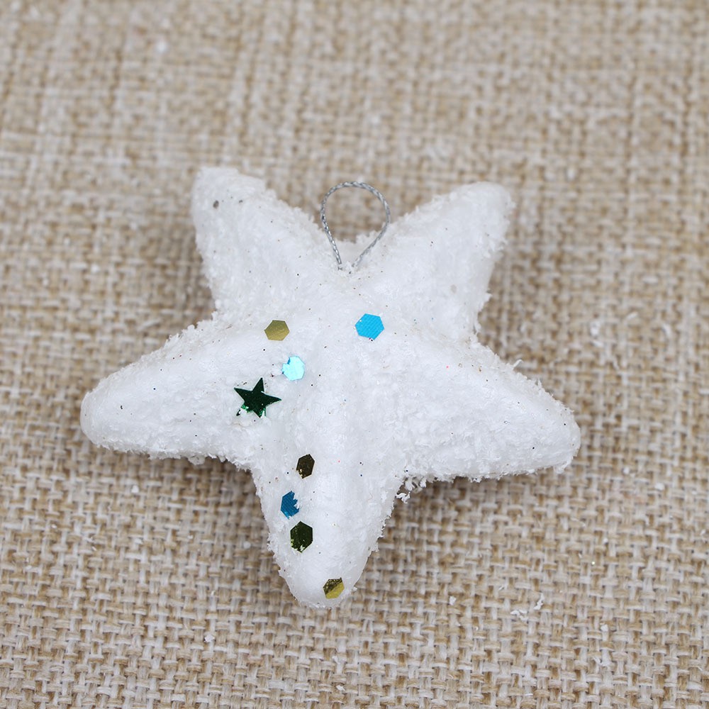 Gói 6 Cầu Sao Chuông Tuyết Cỡ 4cm Trang Trí Cây Thông Noel, Phụ Kiện Trang Trí Noel