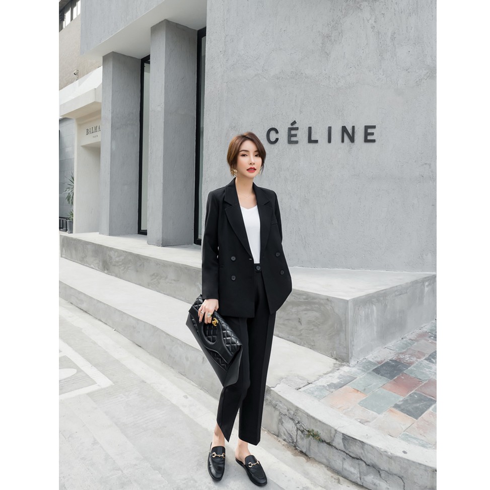 (Hàng Đẹp CC)Ảnh thật 5 hình cuối-Set áo blazer kèm quần Tây thời trang cao cấp Ulzzang | BigBuy360 - bigbuy360.vn