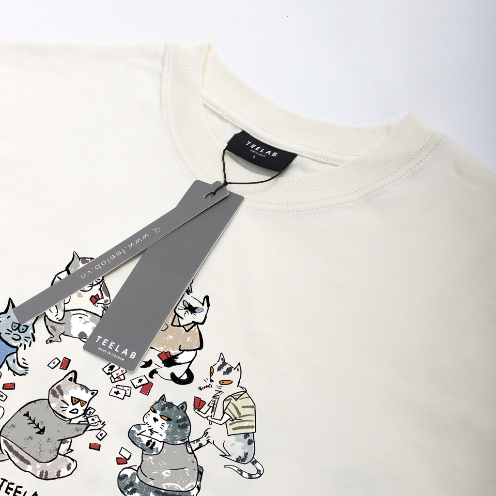 Áo Thun Teelab Local Brand Unisex Gambling Cats / Kem TS150